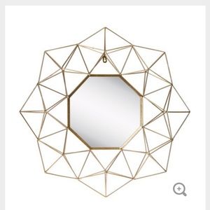 Gold Geometric Metal Wall Mirror